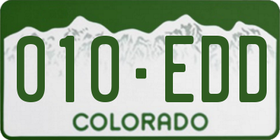 CO license plate 010EDD