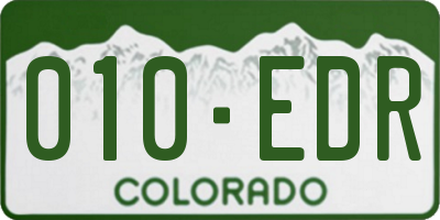 CO license plate 010EDR