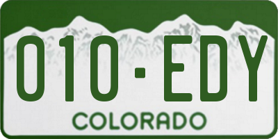 CO license plate 010EDY