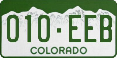 CO license plate 010EEB