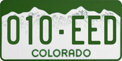 CO license plate 010EED