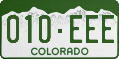 CO license plate 010EEE