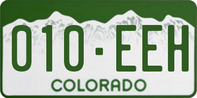 CO license plate 010EEH
