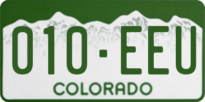 CO license plate 010EEU