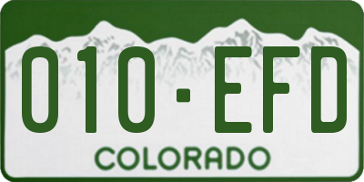 CO license plate 010EFD