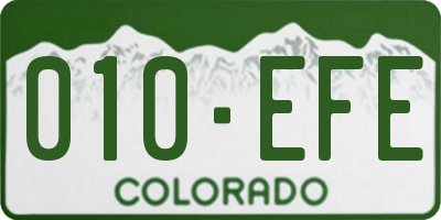 CO license plate 010EFE