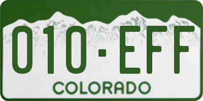 CO license plate 010EFF