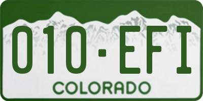 CO license plate 010EFI
