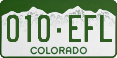 CO license plate 010EFL
