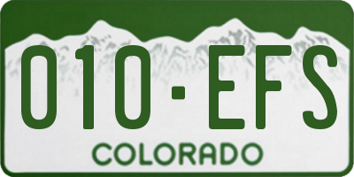 CO license plate 010EFS