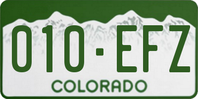 CO license plate 010EFZ
