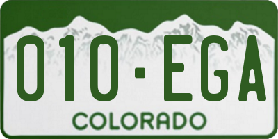 CO license plate 010EGA