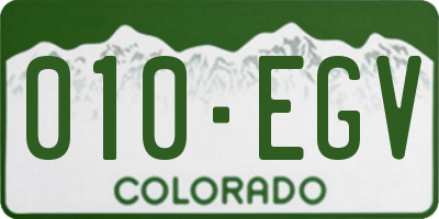 CO license plate 010EGV