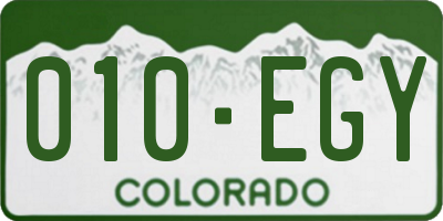 CO license plate 010EGY