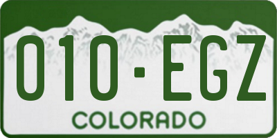 CO license plate 010EGZ