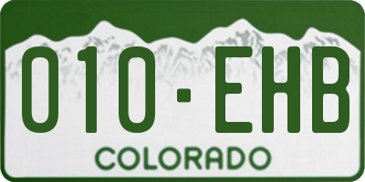 CO license plate 010EHB