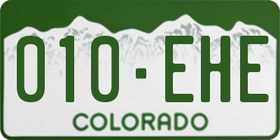 CO license plate 010EHE