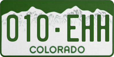 CO license plate 010EHH