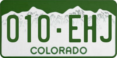 CO license plate 010EHJ