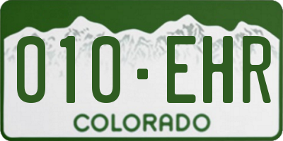 CO license plate 010EHR