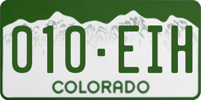 CO license plate 010EIH