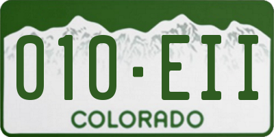 CO license plate 010EII