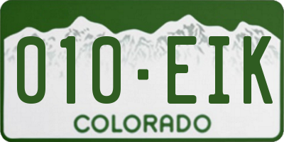 CO license plate 010EIK