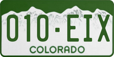 CO license plate 010EIX