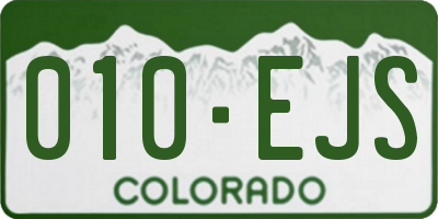 CO license plate 010EJS