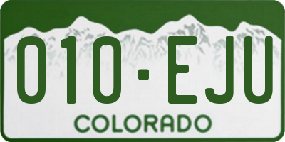 CO license plate 010EJU