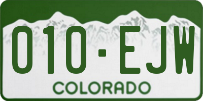 CO license plate 010EJW