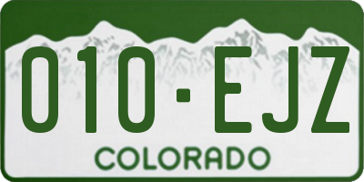 CO license plate 010EJZ