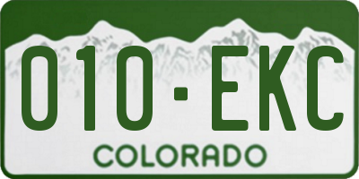 CO license plate 010EKC