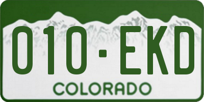 CO license plate 010EKD