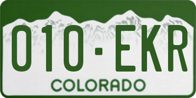 CO license plate 010EKR