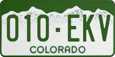 CO license plate 010EKV