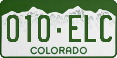 CO license plate 010ELC