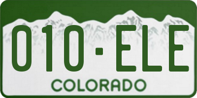 CO license plate 010ELE
