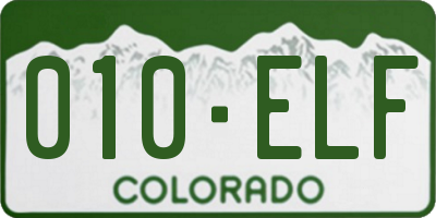 CO license plate 010ELF