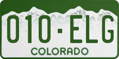 CO license plate 010ELG