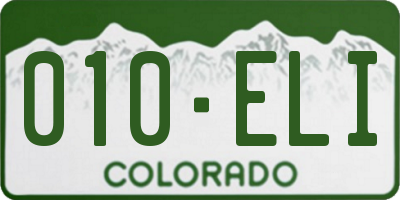 CO license plate 010ELI