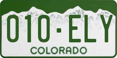 CO license plate 010ELY