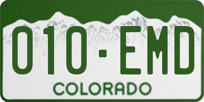 CO license plate 010EMD