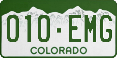 CO license plate 010EMG