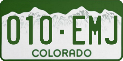CO license plate 010EMJ