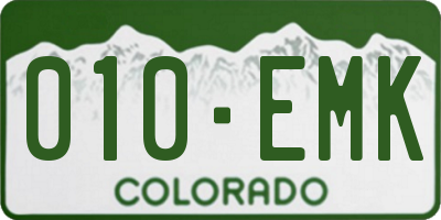 CO license plate 010EMK