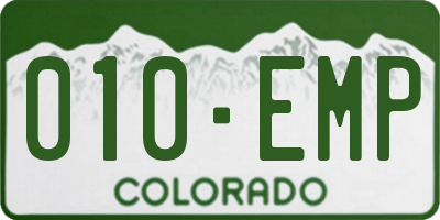 CO license plate 010EMP