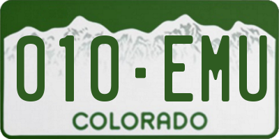 CO license plate 010EMU