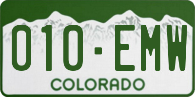 CO license plate 010EMW