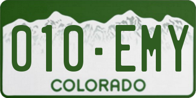 CO license plate 010EMY